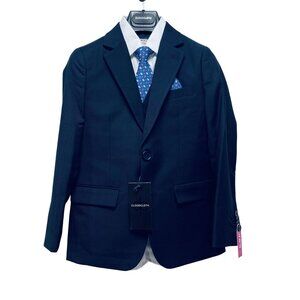 Cloudcloth Boys 5-Piece Navy Suit Set Includes Blazer Vest Shirt Pants Tie SZ 8